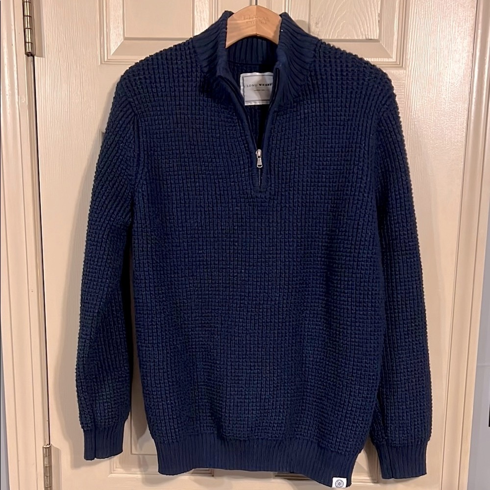 Long Wharf Welfleet Seawell Navy Blue Zip-Up Sweater